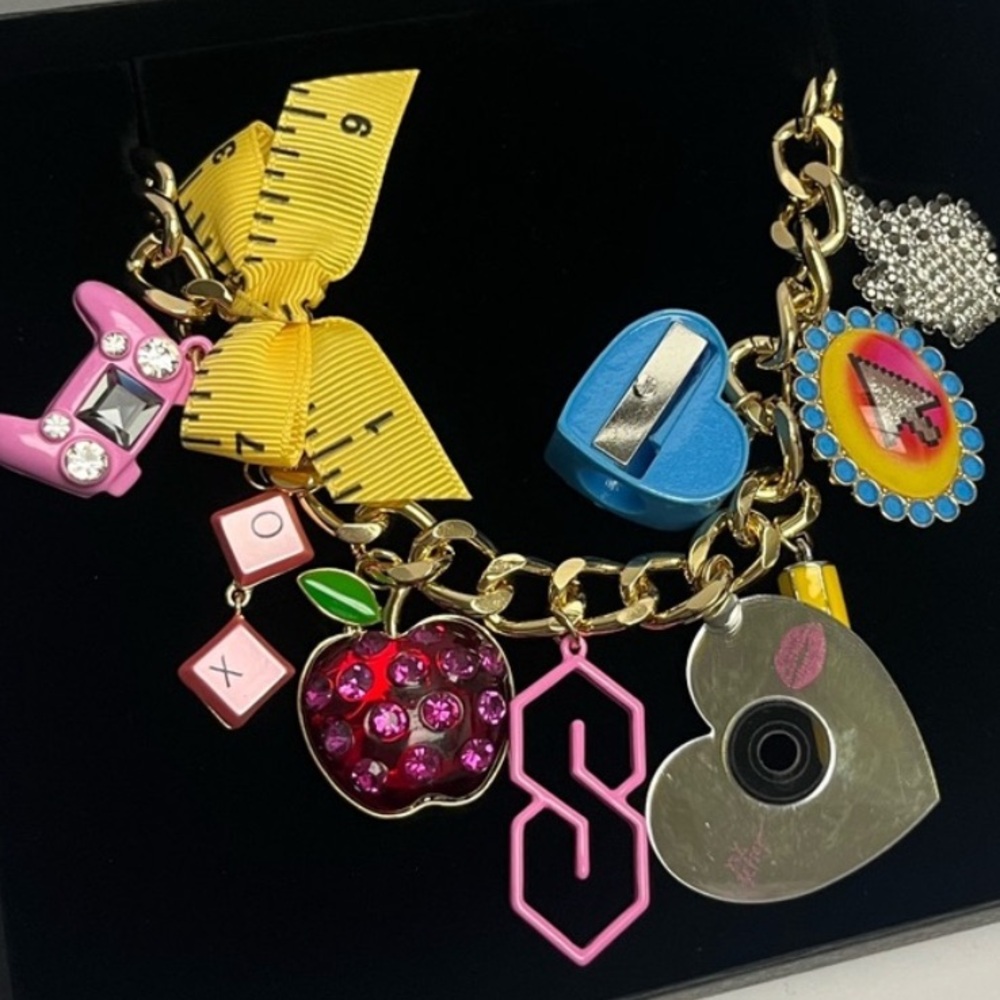 New Betsey Johnson School Supply Charm Necklace - Picture 8 of 11